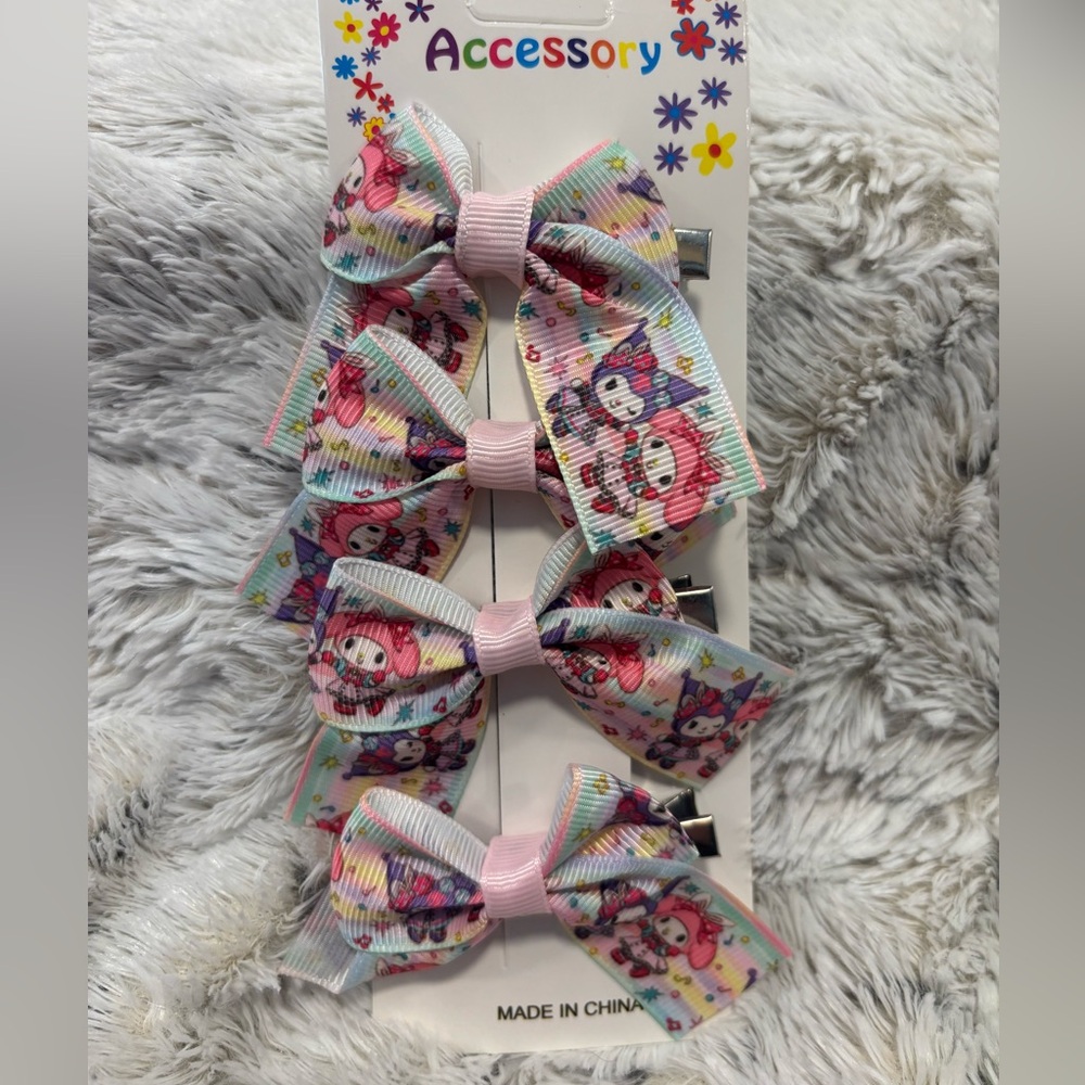 Colorful Cartoon Hair Bow Set